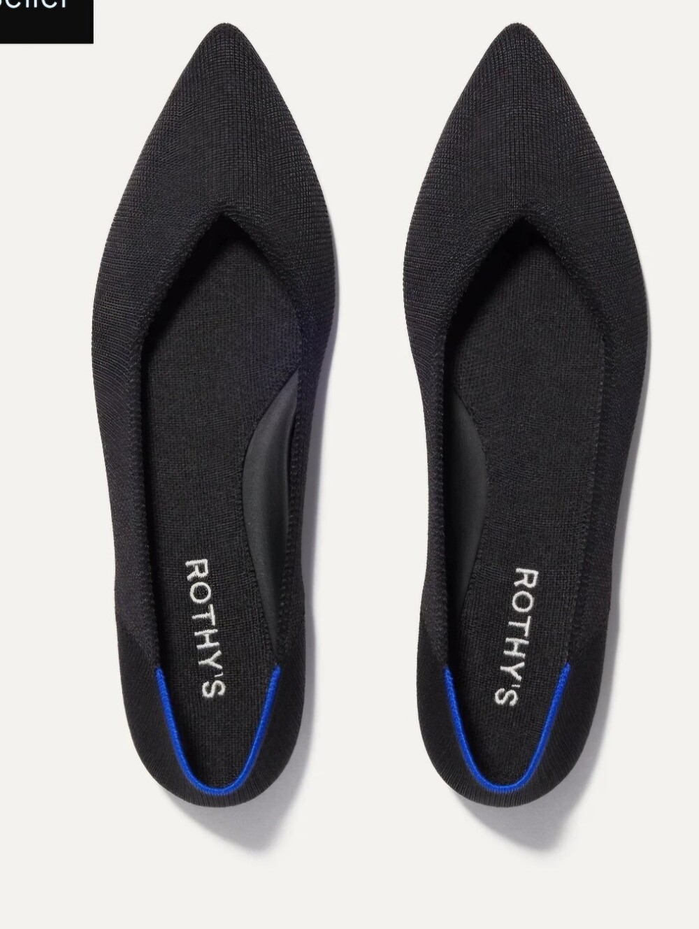 Rothys Size 9 Black The Point Knit Slip On Flats
